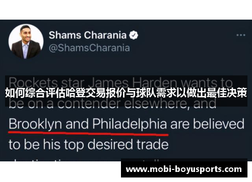 如何综合评估哈登交易报价与球队需求以做出最佳决策
